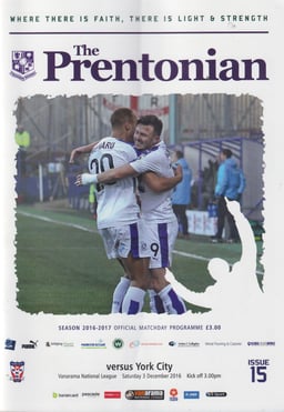 Tranmere Rovers v York City Match Programme 2016-12-03